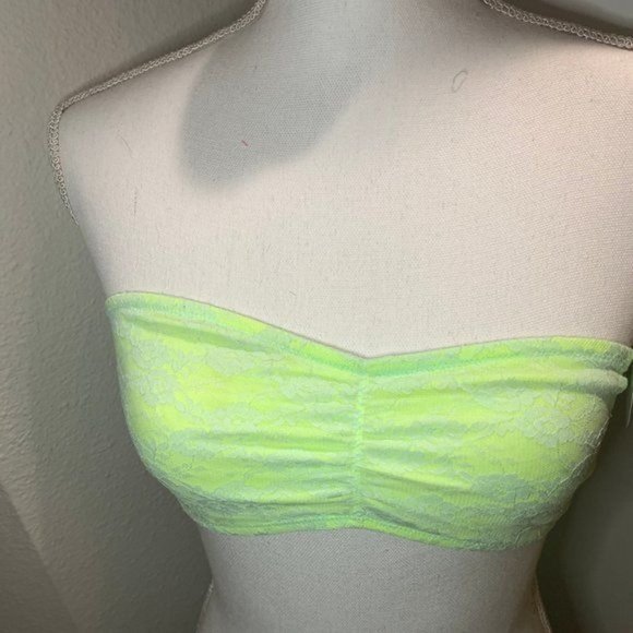 Victoria Secret PINK Lime Green Lace Bandeau - Picture 3 of 5
